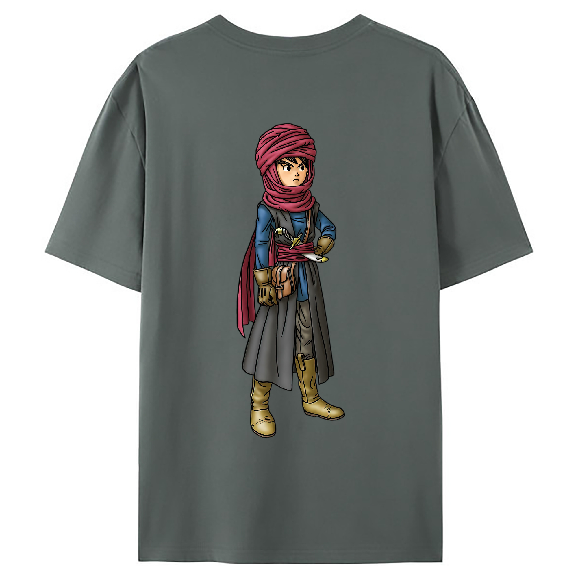 （画像用） ドラゴンクエスト Doragon Kuesuto Dragon Quest 綿100％ メンズ半袖Tシャツ（バックプリント） 通気性